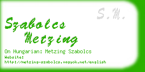 szabolcs metzing business card